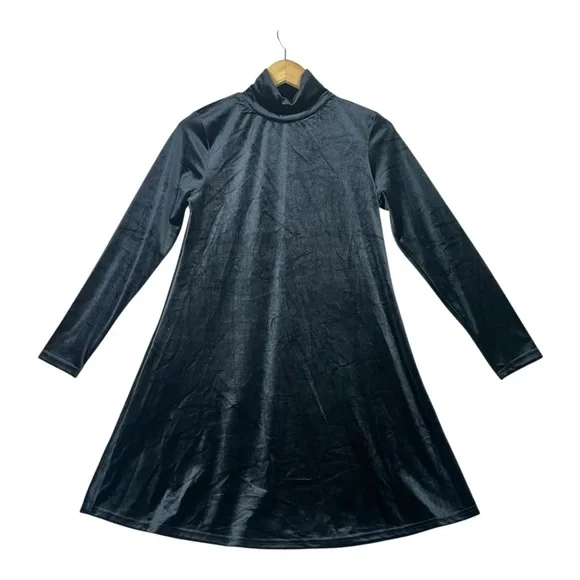 Tuckernuck Pomander Place Black Velvet Mottershead Dress sz XS EUC Mock Neck